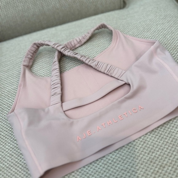 A.J.E. Athletica Women’s Pink Sports Bra Yoga Top - Picture 14 of 15